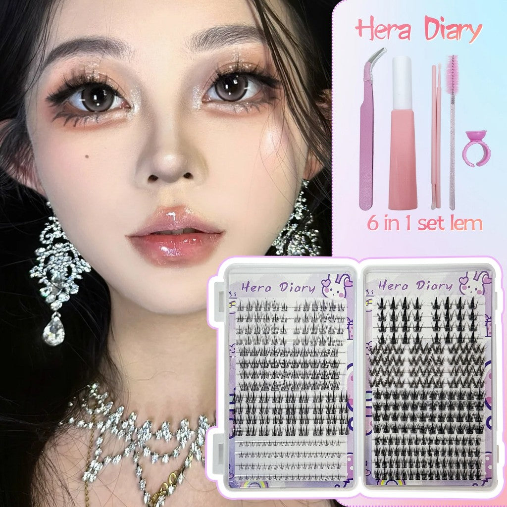 C02【FREE LEM】Hera Diary 8 in 1 332 pcs 32 Baris BuluMata Palsu ANIME Douyin manga Eeyelash Natural