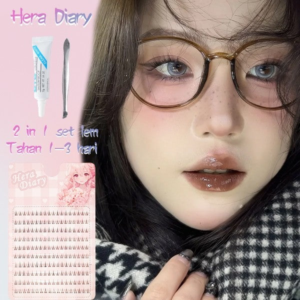 A05【FREE LEM】BuluMata Palsu Bawah Korea idol 10 Baris big box Eyelash Natural | Douyin Eyelash ANIME