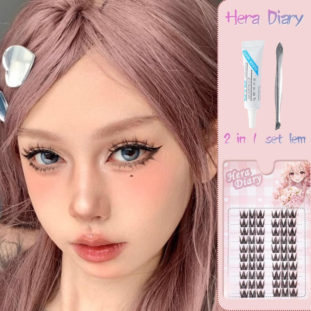 A13【GRATIS LEM】Hera Diary #D Bulu Mata Palsu Cat Eye 10Baris Eyelash Douyin Anime Cospaly fox eye