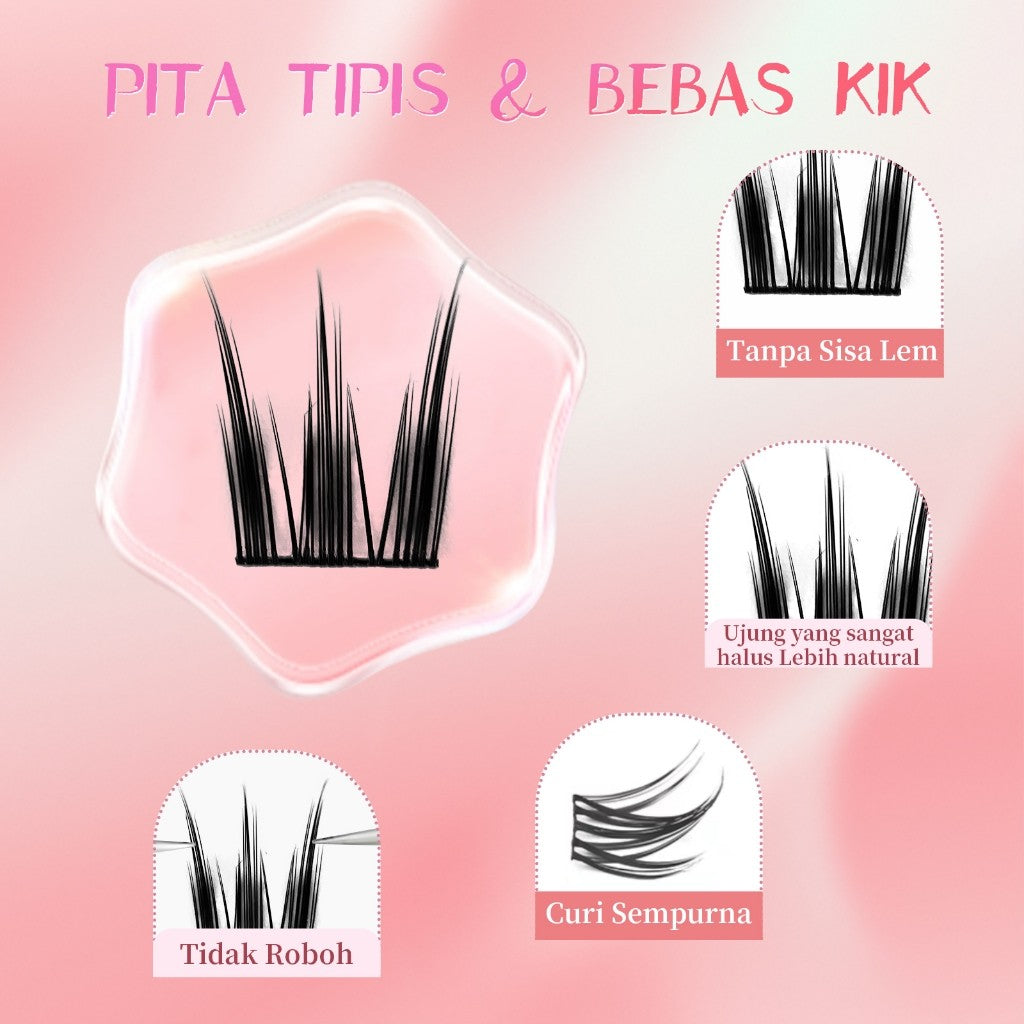 A12【Free LEM】HERA DIARY 3D BuluMata Palsu WonYoung Bulumata Korea Idol Eyelash Individual Natural