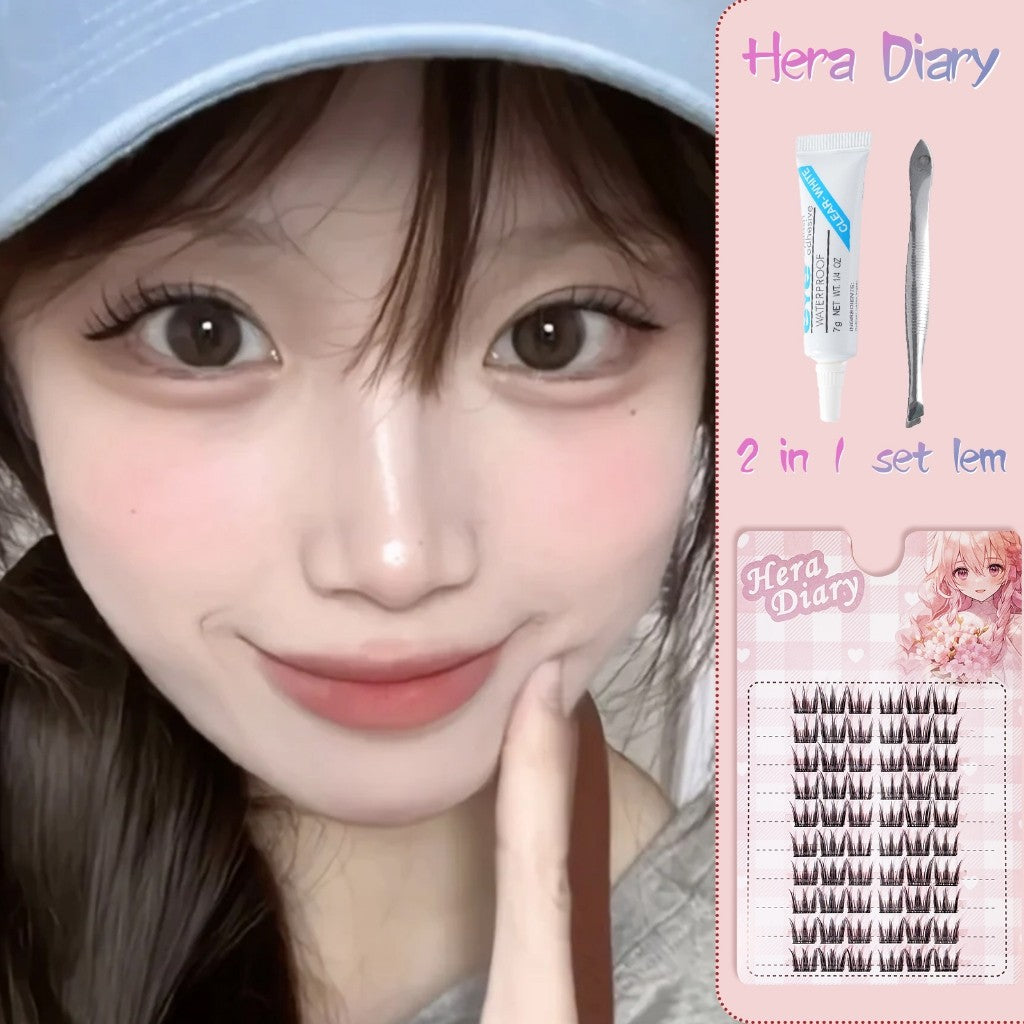 A12【Free LEM】HERA DIARY 3D BuluMata Palsu WonYoung Bulumata Korea Idol Eyelash Individual Natural