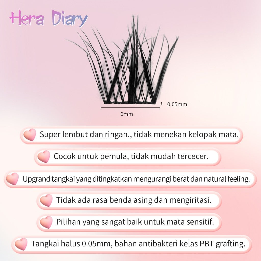 A14【FREE LEM】Hera Diary 5D BuluMata Palsu Anime Bulumata Natural Eyelash Individual Douyin manga
