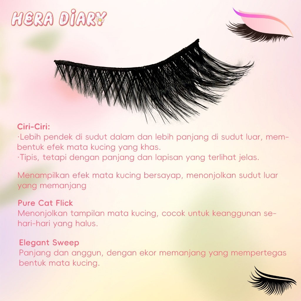 F02【FREE LEM】 ✨𝑳𝒂𝒕𝒊𝒏𝒂 𝑴𝒂𝒌𝒆𝒖𝒑 𝑳𝒂𝒔𝒉𝒆𝒔✨ 3D WINGED CAT FOXY EYE Faux Mink Eyelashes Winged End Eye Elongated Eyelashes Fake Lashes Soft Natural long Full Strip Lashes