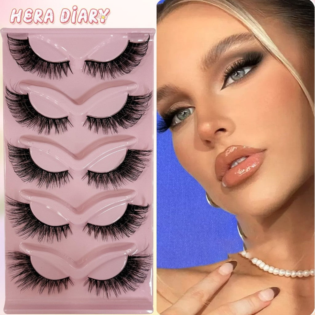 F01【FREE LEM】 ✨𝑳𝒂𝒕𝒊𝒏𝒂 𝑴𝒂𝒌𝒆𝒖𝒑 𝑳𝒂𝒔𝒉𝒆𝒔✨ 3D WINGED CAT FOXY EYE Faux Mink Eyelashes Winged End Eye Elongated Eyelashes Fake Lashes Soft Natural long Full Strip Lashes