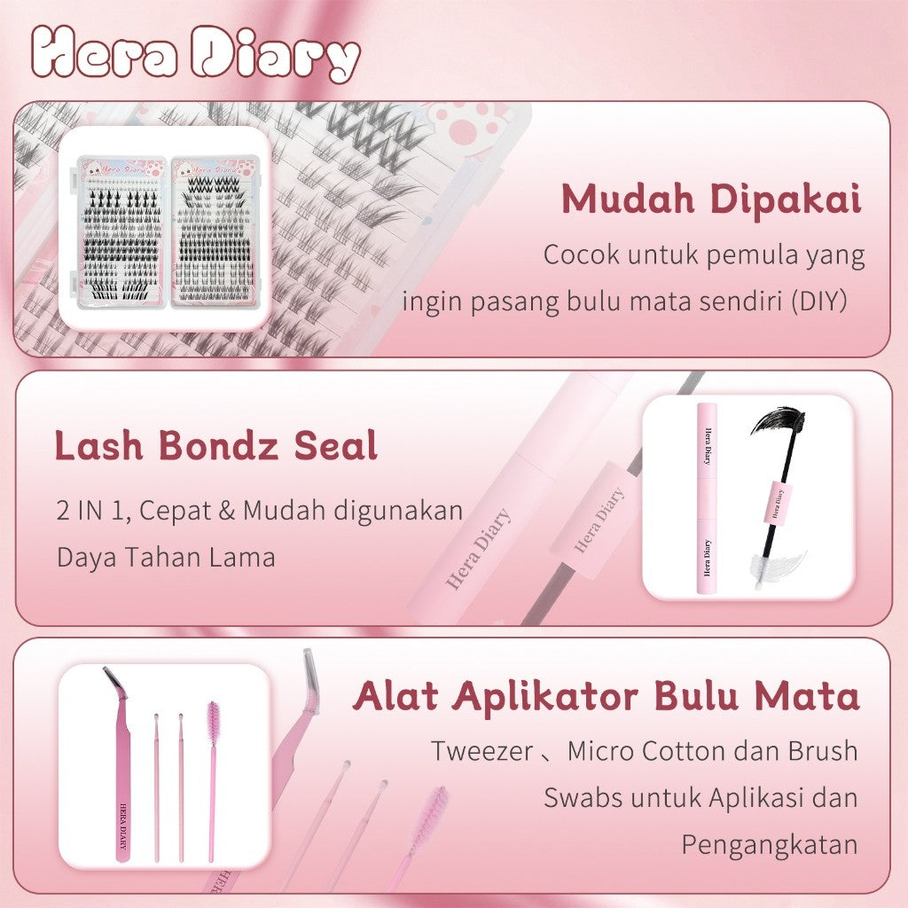 HERA DIARY Z07 Lem maskara Bond&Seal 72jam anti-Air Lem DIY Eyelash Extension bulumata Longlasting