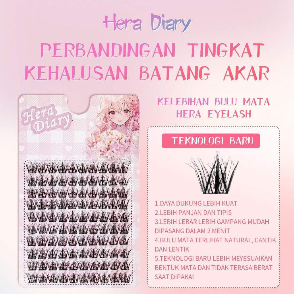 A14【FREE LEM】Hera Diary 5D BuluMata Palsu Anime Bulumata Natural Eyelash Individual Douyin manga