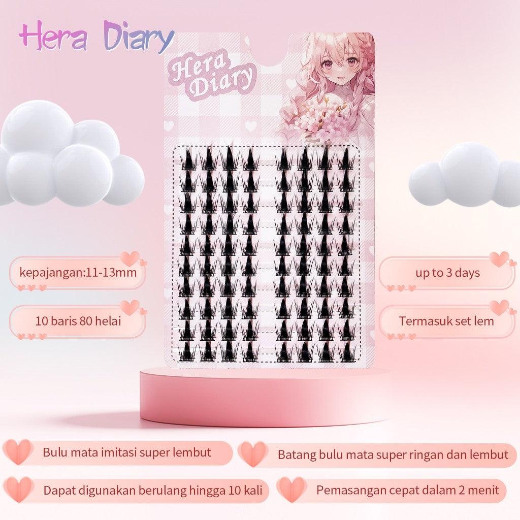 A08【FREE LEM】Hera Diary 3D BuluMata Palsu Douyin 10 Baris Bulumata individual Anime Manga Cosplay