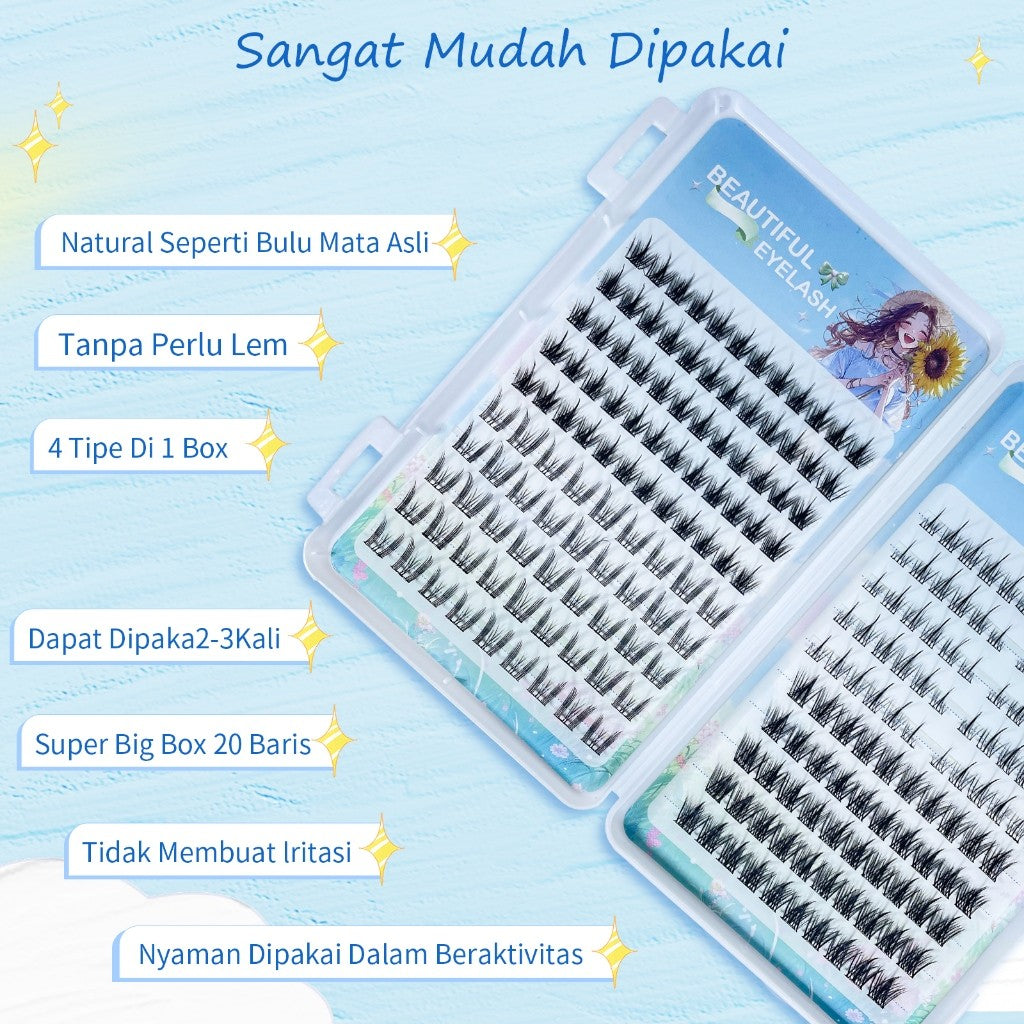 C03[ LANGSUNG TEMPEL ] Serat Kapas Premium Hera Diary Bulu Mata Palsu tanpa lem | Eyelash Extention | Eye Make Up | Douyin Lash