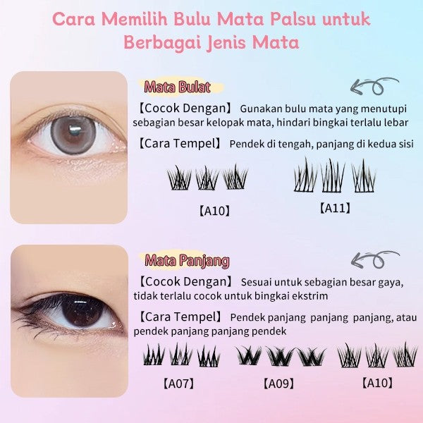 C02【FREE LEM】Hera Diary 8 in 1 332 pcs 32 Baris BuluMata Palsu ANIME Douyin manga Eeyelash Natural