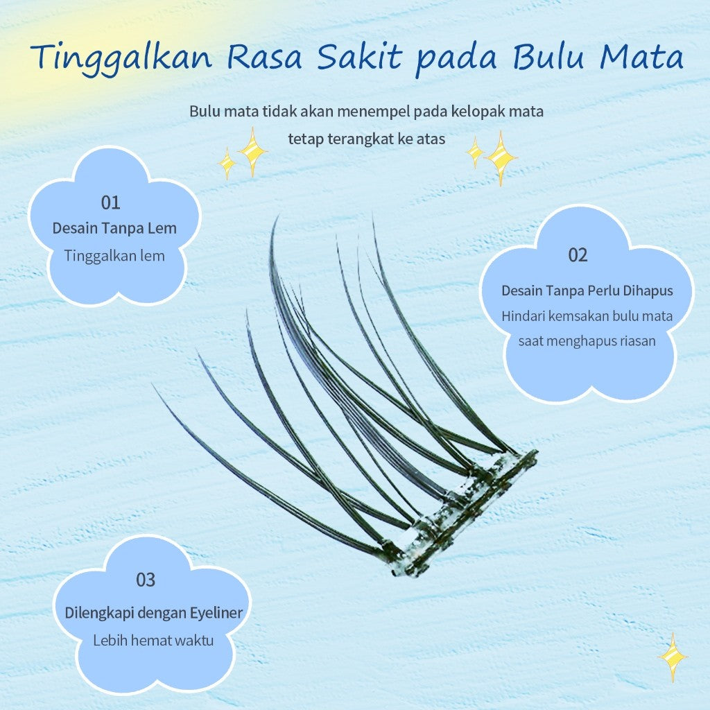 C03[ LANGSUNG TEMPEL ] Serat Kapas Premium Hera Diary Bulu Mata Palsu tanpa lem | Eyelash Extention | Eye Make Up | Douyin Lash