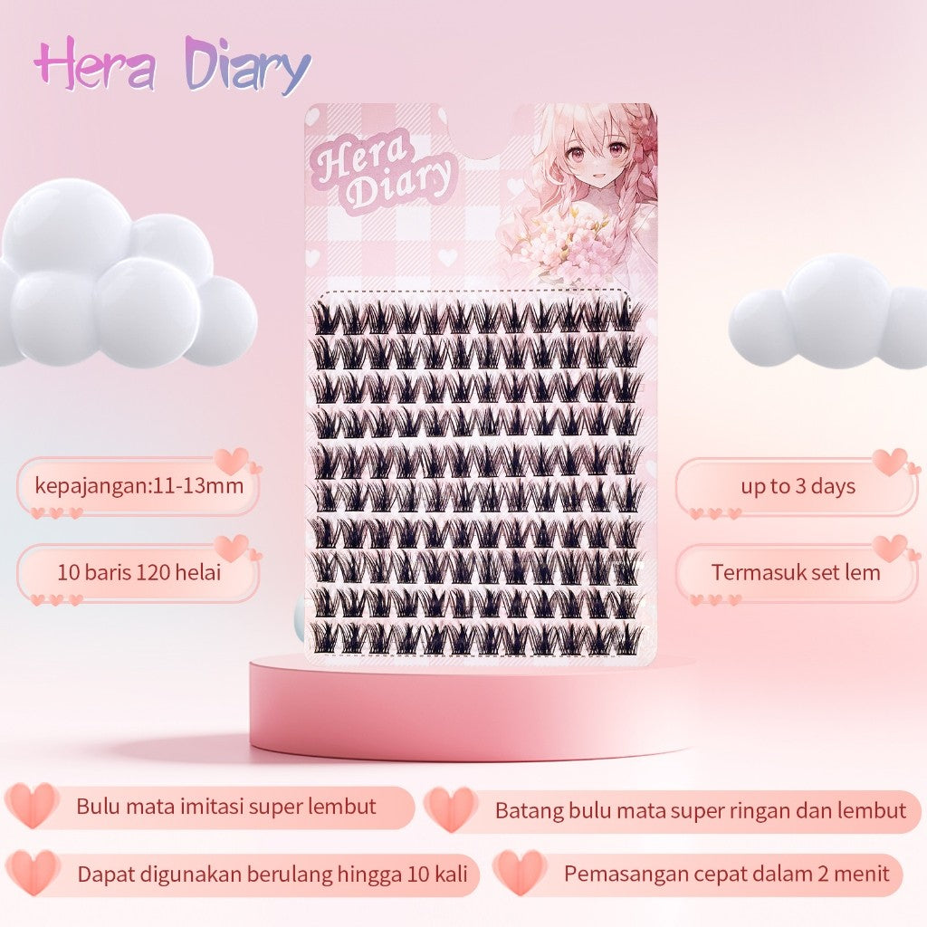 A06【FREE LEM】Hera Diary 3D BuluMata Palsu Anime 10Baris Bulumata indivual Natural Douyin Manga Korea