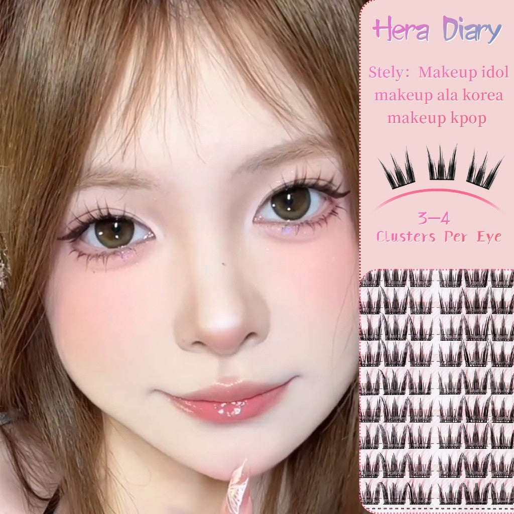 A12【Free LEM】HERA DIARY 3D BuluMata Palsu WonYoung Bulumata Korea Idol Eyelash Individual Natural