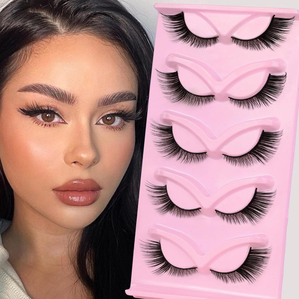 F01【FREE LEM】 ✨𝑳𝒂𝒕𝒊𝒏𝒂 𝑴𝒂𝒌𝒆𝒖𝒑 𝑳𝒂𝒔𝒉𝒆𝒔✨ 3D WINGED CAT FOXY EYE Faux Mink Eyelashes Winged End Eye Elongated Eyelashes Fake Lashes Soft Natural long Full Strip Lashes