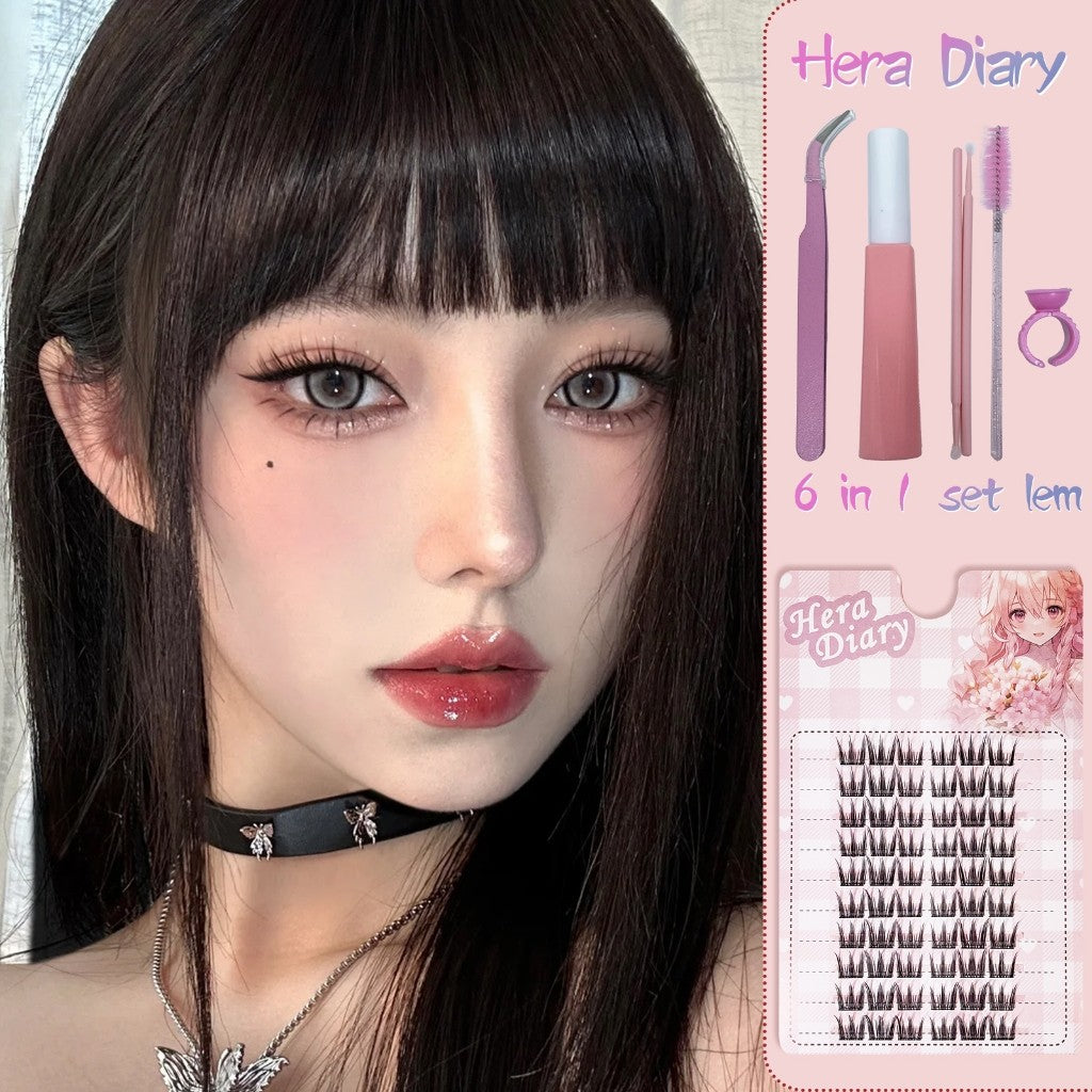 A12【Free LEM】HERA DIARY 3D BuluMata Palsu WonYoung Bulumata Korea Idol Eyelash Individual Natural