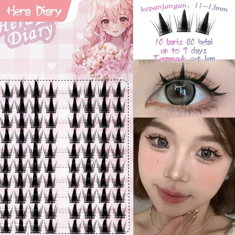 A08【FREE LEM】Hera Diary 3D BuluMata Palsu Douyin 10 Baris Bulumata individual Anime Manga Cosplay