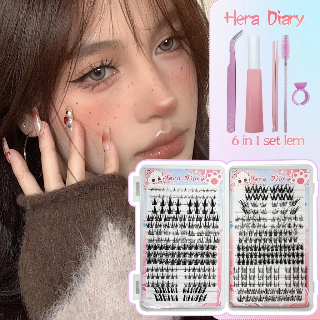 C01【FREE LEM】Hera Diary 14 in1BuluMata Palsu anime eyelash extension 32 Baris 327 Helai Bulumata palsu Douyin manga Natural