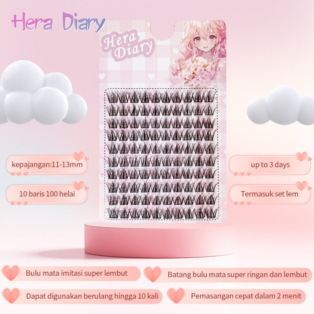 A14【FREE LEM】Hera Diary 5D BuluMata Palsu Anime Bulumata Natural Eyelash Individual Douyin manga
