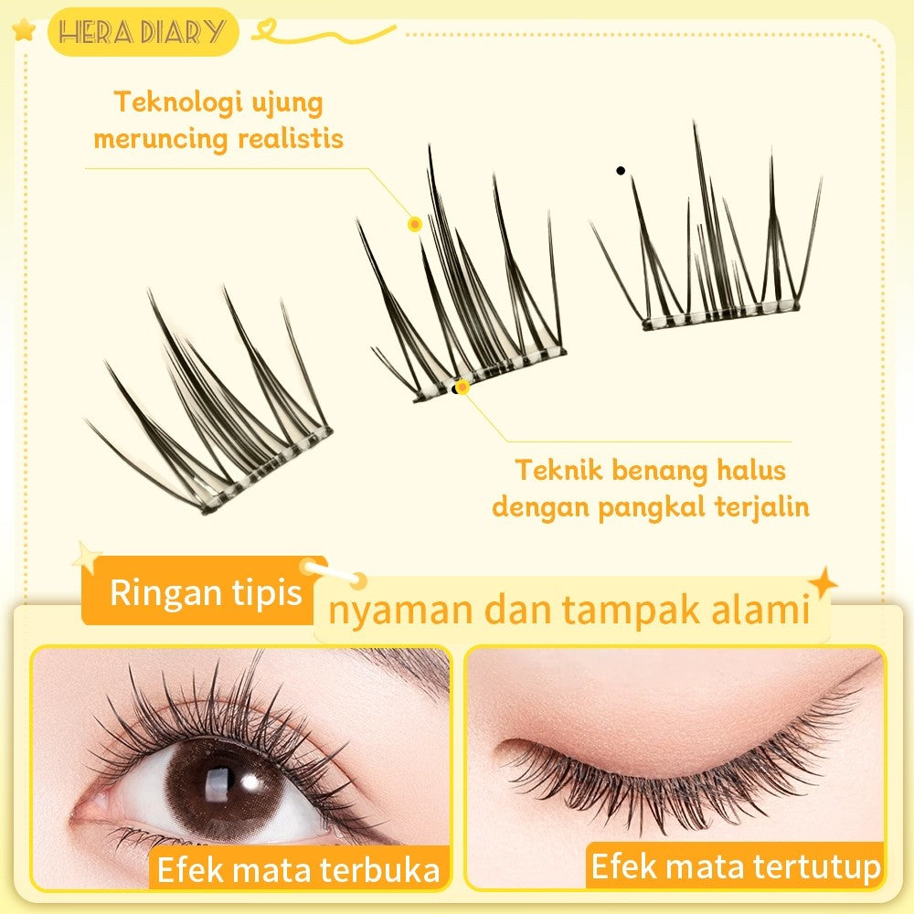 B01【LANGSUNG TEMPEL】Hera Diary bulumata palsu tanpa lem Natural tahan lama Anti air big box