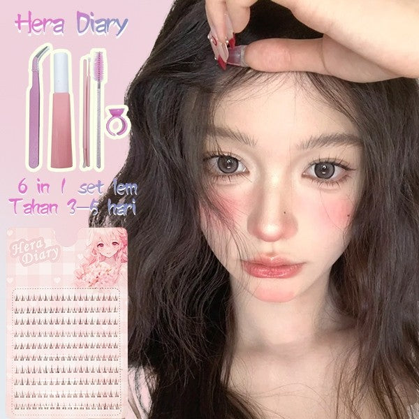 A05【FREE LEM】BuluMata Palsu Bawah Korea idol 10 Baris big box Eyelash Natural | Douyin Eyelash ANIME