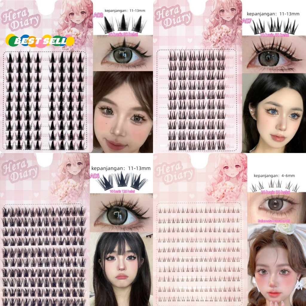 Hera Diary 3D BuluMata Palsu Douyin 10 Baris Bulumata individual Natural Anime Manga Cosplay