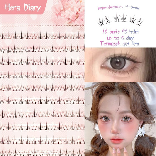 A05【FREE LEM】BuluMata Palsu Bawah Korea idol 10 Baris big box Eyelash Natural | Douyin Eyelash ANIME