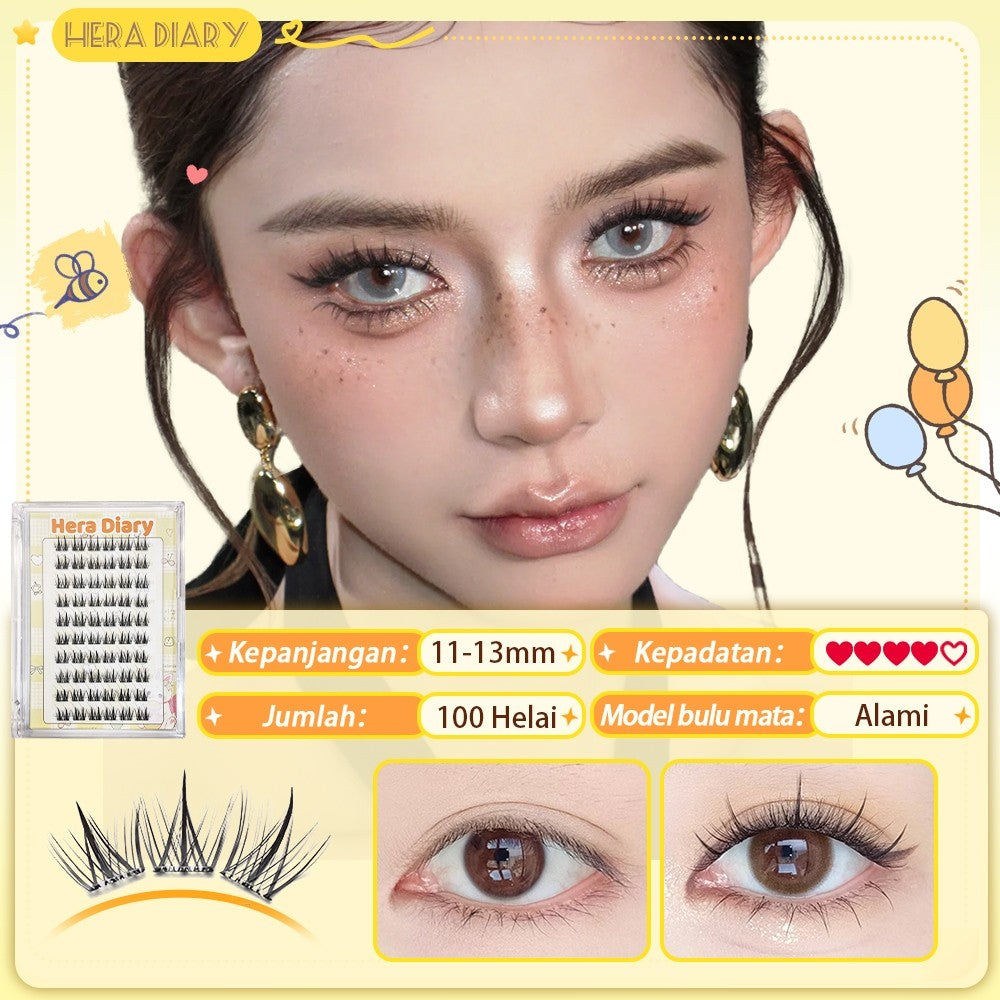 B02【LANGSUNG TEMPEL】Hera Diary bulumata palsu tanpa lem Natural tahan lama Anti hujan big box