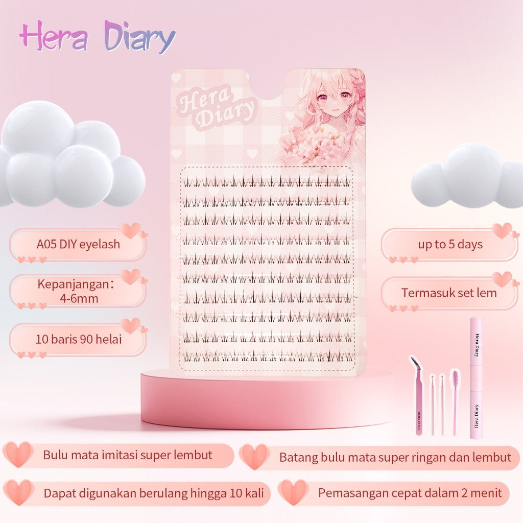 A05【FREE LEM】BuluMata Palsu Bawah Korea idol 10 Baris big box Eyelash Natural | Douyin Eyelash ANIME