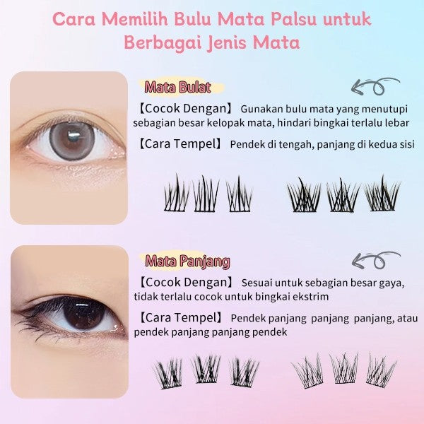 C06【FREE LEM】Hera Diary 7in1 184pcs Strip+ Individual eyelash Bulumata palsu Douyin manga Bulumata palsu bawah Natural Eyelash extansion