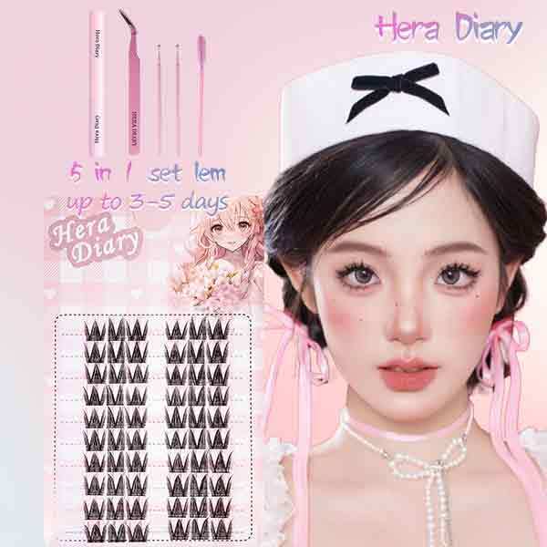 A13【GRATIS LEM】Hera Diary #D Bulu Mata Palsu Cat Eye 10Baris Eyelash Douyin Anime Cospaly fox eye
