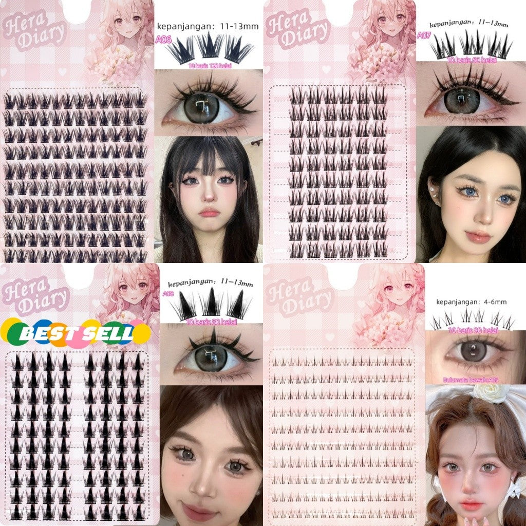 Hera Diary 3D BuluMata Palsu Douyin 10 Baris Bulumata individual Natural Anime Manga Cosplay
