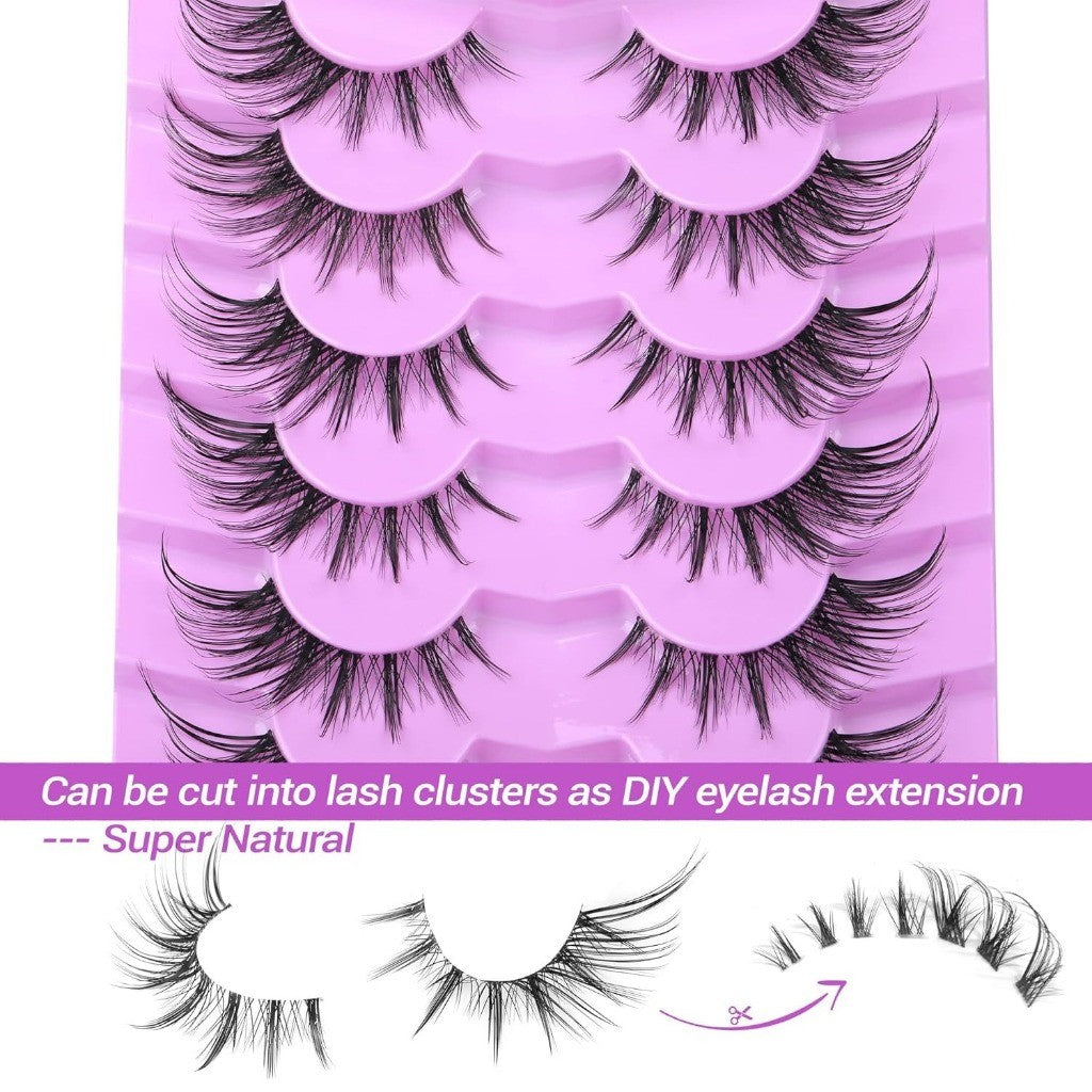F03【FREE LEM】5 PASANG BULUMATA PALSU LATINA RUSIAN ARAB BULU MATA PALSU FOXY 4D DOLLY EYELASHES