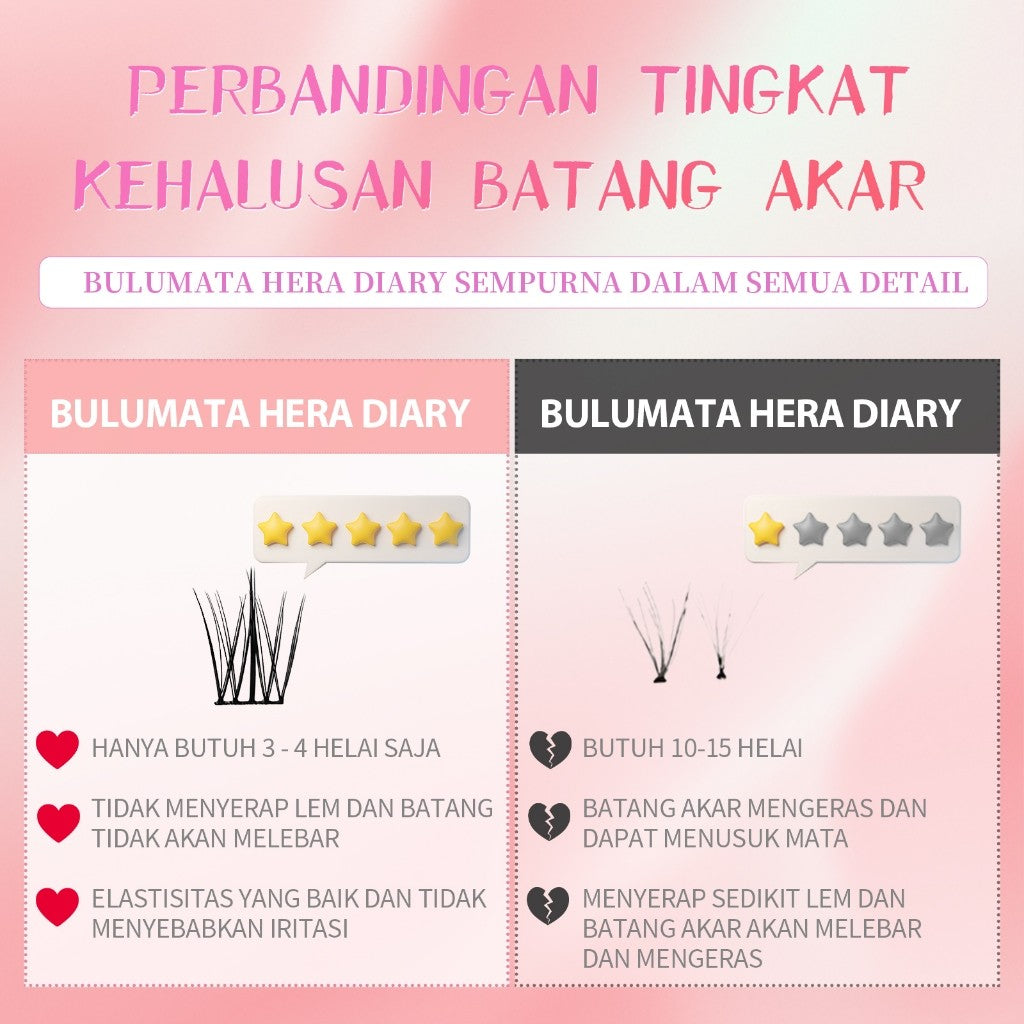 A11【Grtis LEM】Hera Diary BuluMata Palsu Natural EYELASH Korea Idol Bulumata soft Anime long-lasting