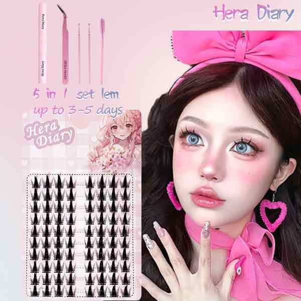 A08【FREE LEM】Hera Diary 3D BuluMata Palsu Douyin 10 Baris Bulumata individual Anime Manga Cosplay