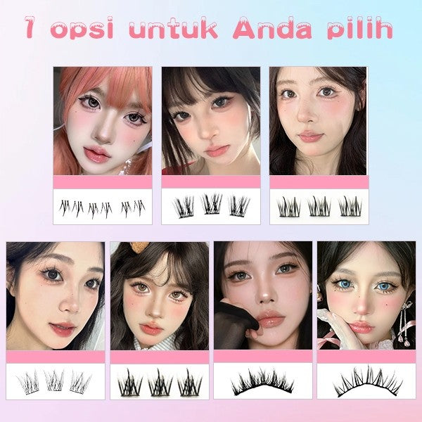 C06【FREE LEM】Hera Diary 7in1 184pcs Strip+ Individual eyelash Bulumata palsu Douyin manga Bulumata palsu bawah Natural Eyelash extansion