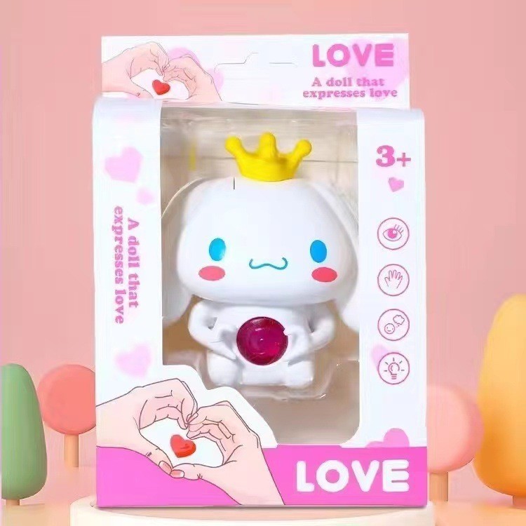 MKKIDZ Ornamen Bercahaya Berbicara "CINTA" - Hadiah Valentine Romantis dengan Rekaman  LED, Mainan Pengakuan Pasangan Anti Pecah (Hadiah Anniversary Couple 2025) M027