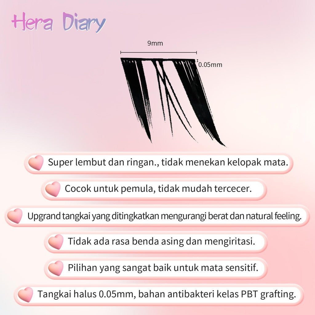 A19【FREE LEM】Hera Diary 3D foxeye BuluMata Palsu Anime 10 Baris big box Bulumata Anime |Douyin manga eyelashes cat eye