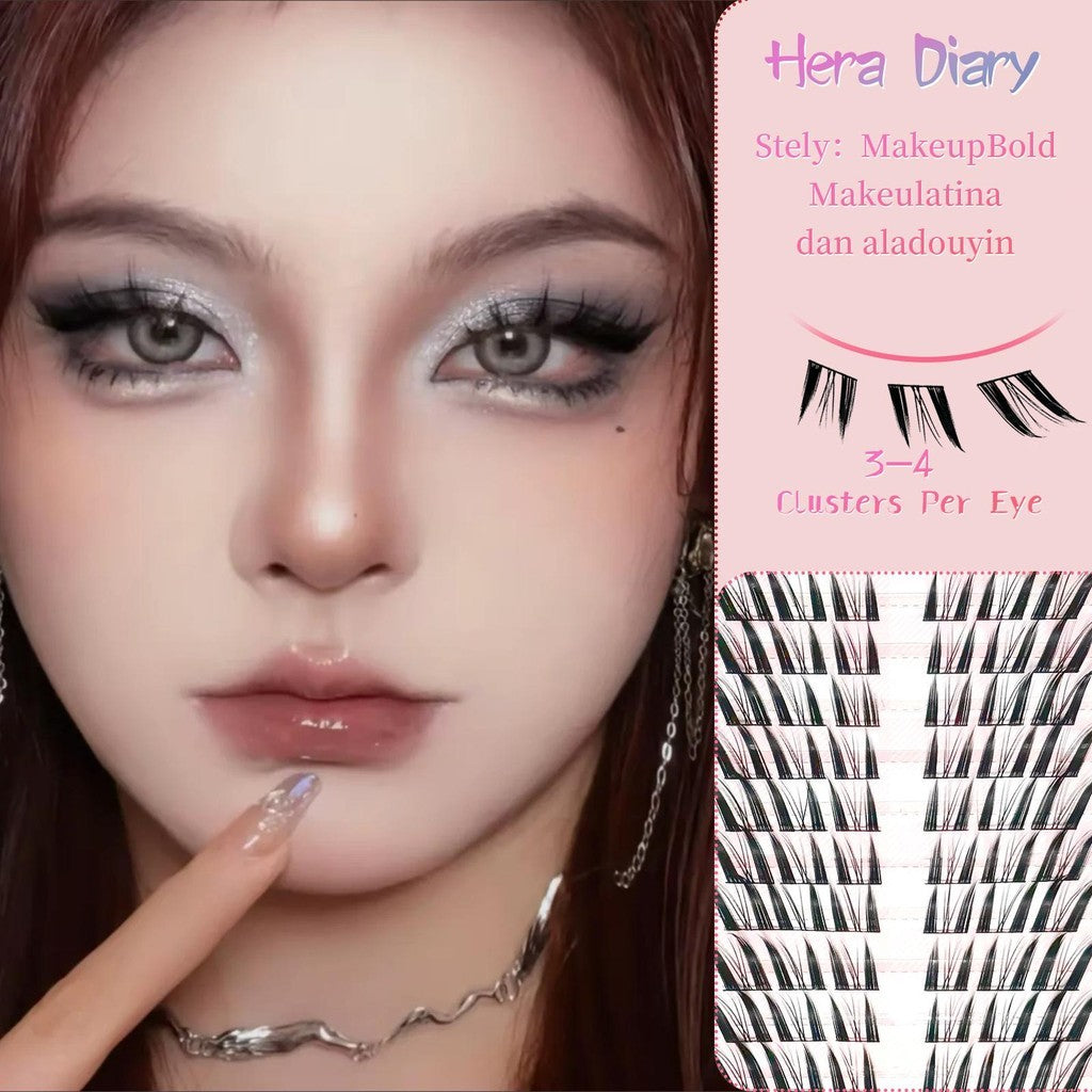A19【FREE LEM】Hera Diary 3D foxeye BuluMata Palsu Anime 10 Baris big box Bulumata Anime |Douyin manga eyelashes cat eye