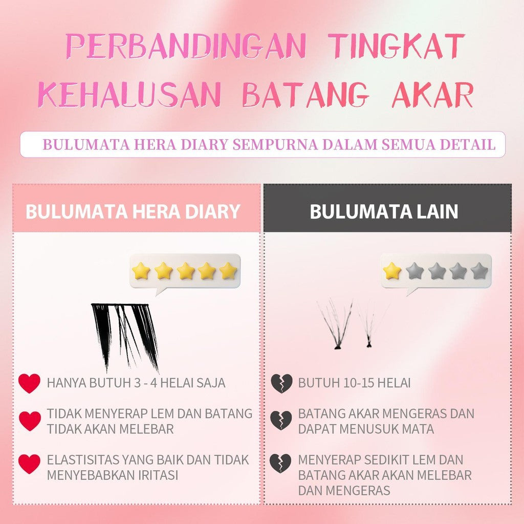 A19【FREE LEM】Hera Diary 3D foxeye BuluMata Palsu Anime 10 Baris big box Bulumata Anime |Douyin manga eyelashes cat eye