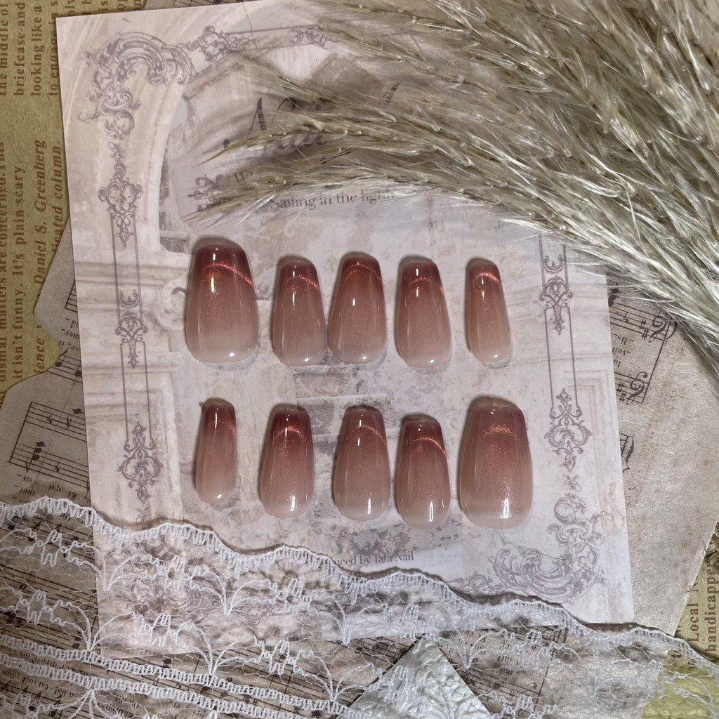 【FREE LEM 】HERA DIARY N15 3D Kuku Palsu HANDMADE 10pcs Fake Nail Pross on Nails kuku palsu wedding kuku perawatan kecantikan nail art