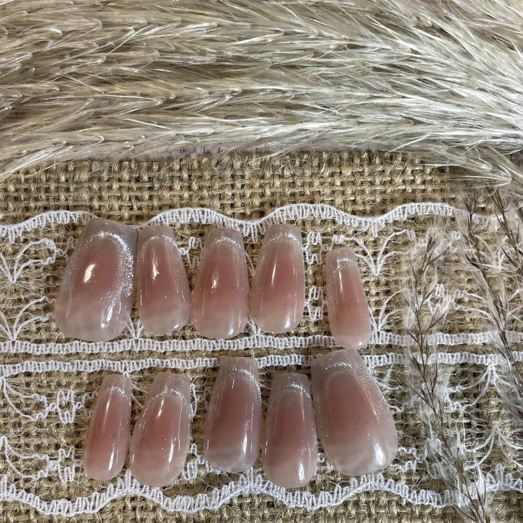 【FREE LEM 】HERA DIARY N18 3D Kuku Palsu HANDMADE 10pcs Fake Nail Pross on Nails kuku palsu wedding kuku perawatan kecantikan nail art