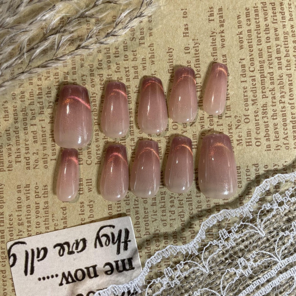 【FREE LEM 】HERA DIARY N15 3D Kuku Palsu HANDMADE 10pcs Fake Nail Pross on Nails kuku palsu wedding kuku perawatan kecantikan nail art