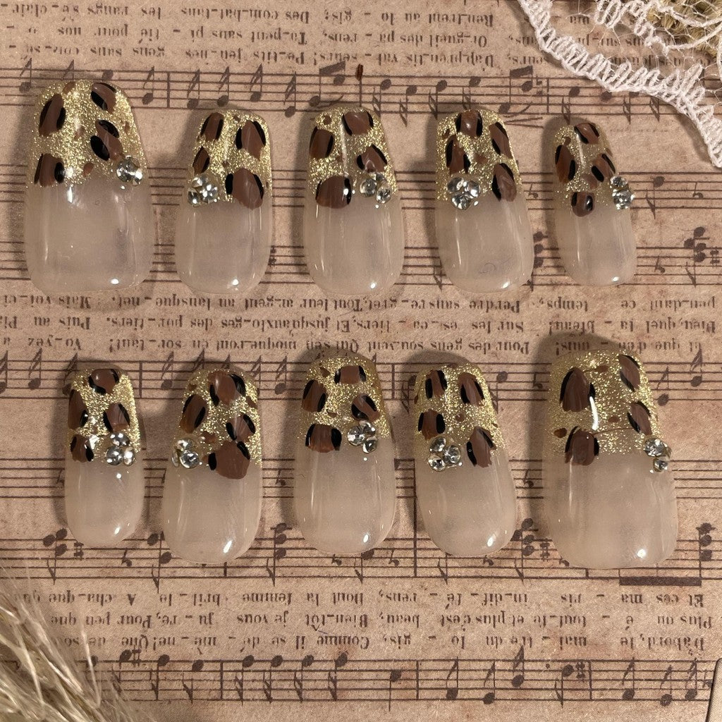 【FREE LEM 】HERA DIARY N07 3D Kuku Palsu HANDMADE 10pcs BOX Fake Nail Pross on Nails kuku palsu wedding kuku perawatan kecantikan nail art