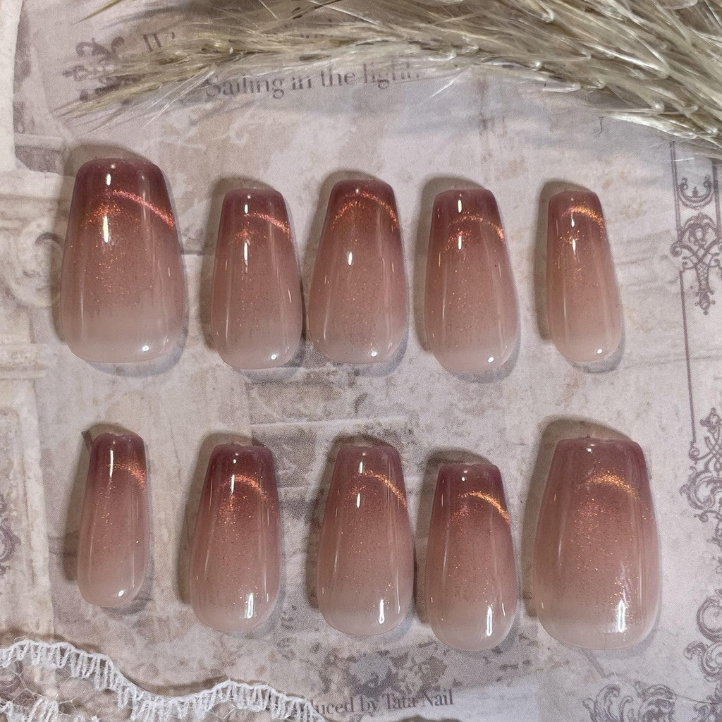 【FREE LEM 】HERA DIARY N15 3D Kuku Palsu HANDMADE 10pcs Fake Nail Pross on Nails kuku palsu wedding kuku perawatan kecantikan nail art