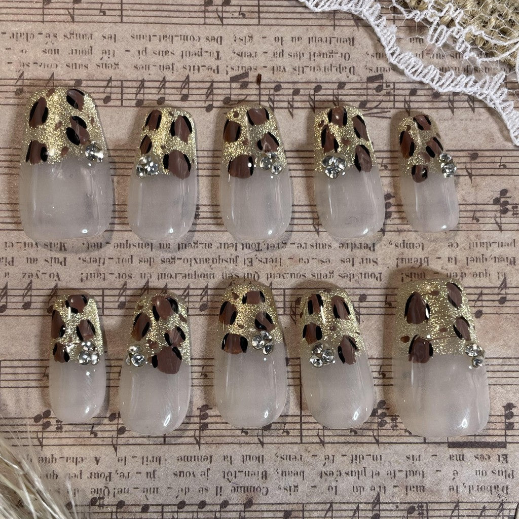 【FREE LEM 】HERA DIARY N07 3D Kuku Palsu HANDMADE 10pcs BOX Fake Nail Pross on Nails kuku palsu wedding kuku perawatan kecantikan nail art