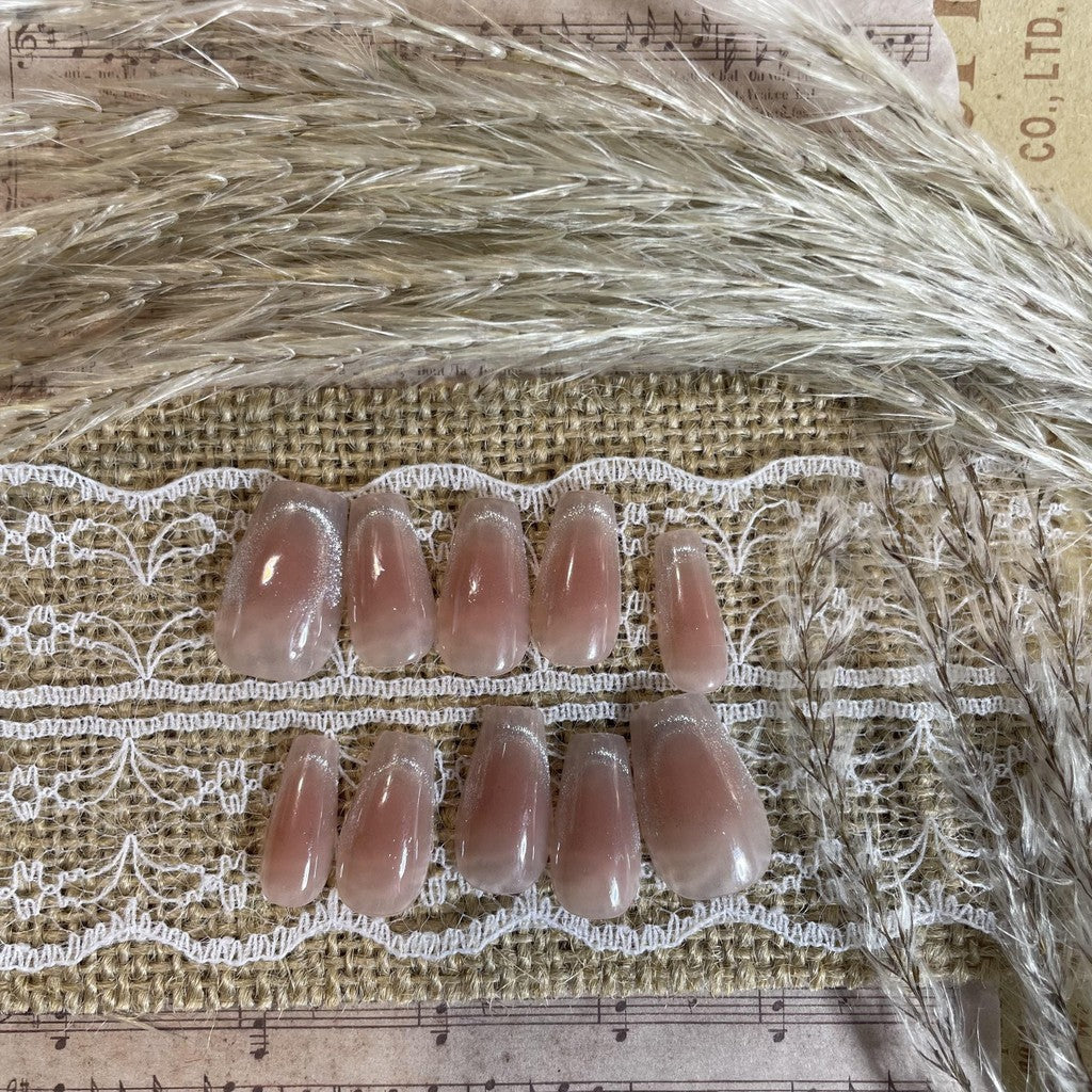 【FREE LEM 】HERA DIARY N18 3D Kuku Palsu HANDMADE 10pcs Fake Nail Pross on Nails kuku palsu wedding kuku perawatan kecantikan nail art