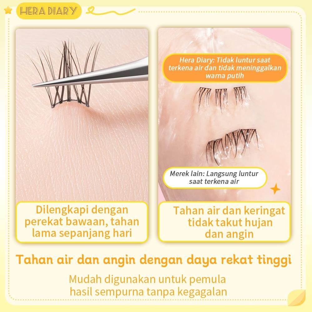 B04【LANGSUNG TEMPEL】Hera Diary bulumata palsu 10 Baris big kapasitas bulumata Won Young Eeyelash Idol Natural Douyin manga Box Pelentik anime comic baby Free pinse