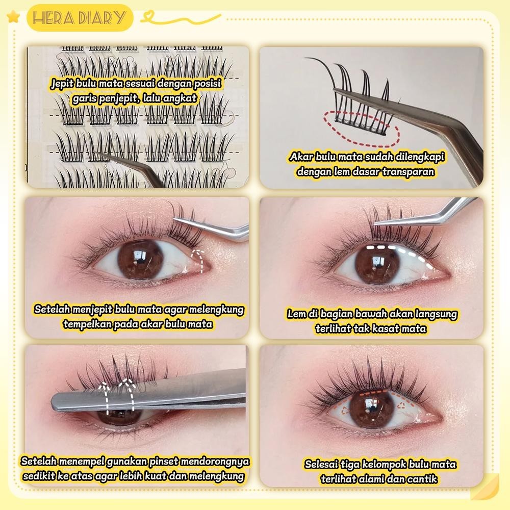 B04【LANGSUNG TEMPEL】Hera Diary bulumata palsu 10 Baris big kapasitas bulumata Won Young Eeyelash Idol Natural Douyin manga Box Pelentik anime comic baby Free pinse