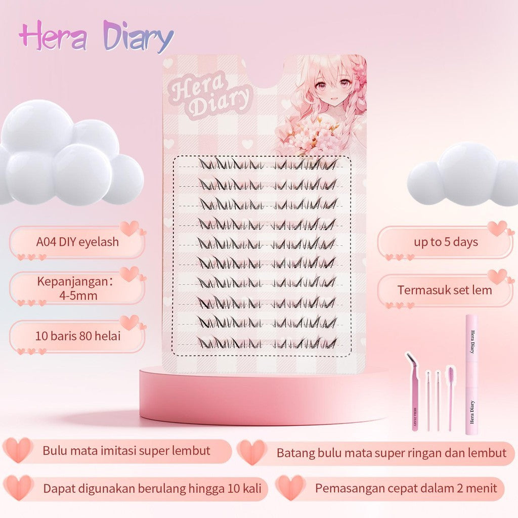 A04【FREE LEM】Bulumata Palsu bawah Anime Douyin Cosplay Douyin Manga BIg Box 10row individual eyelash