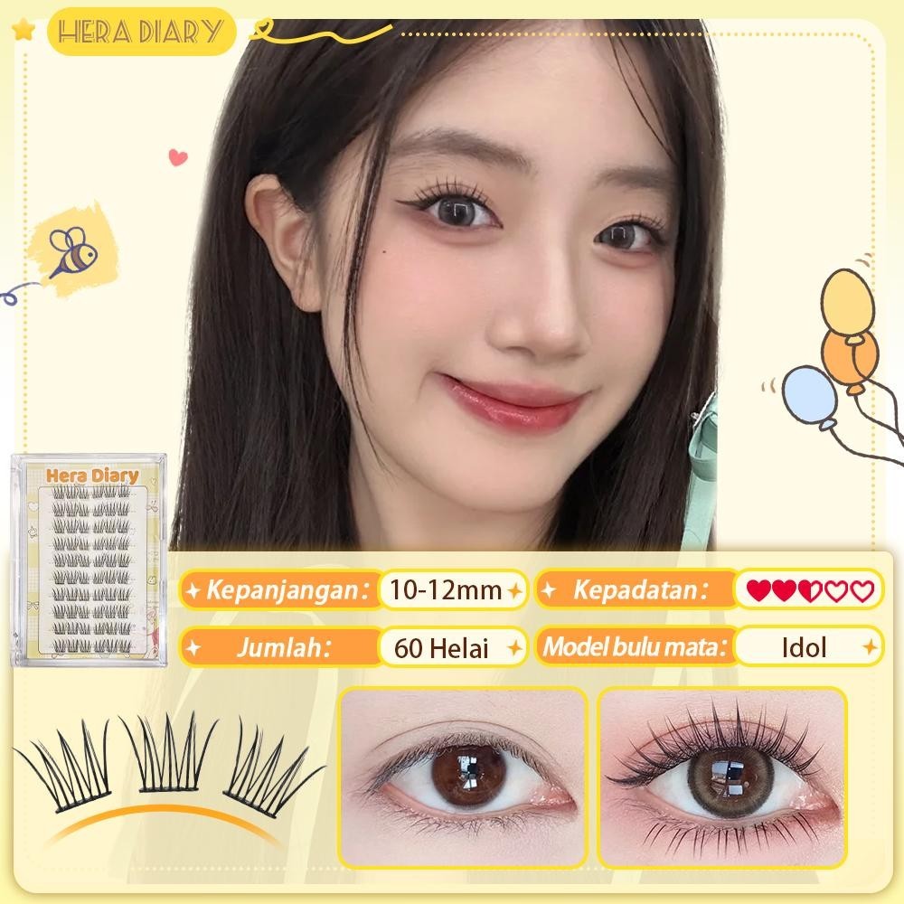 B04【LANGSUNG TEMPEL】Hera Diary bulumata palsu 10 Baris big kapasitas bulumata Won Young Eeyelash Idol Natural Douyin manga Box Pelentik anime comic baby Free pinse