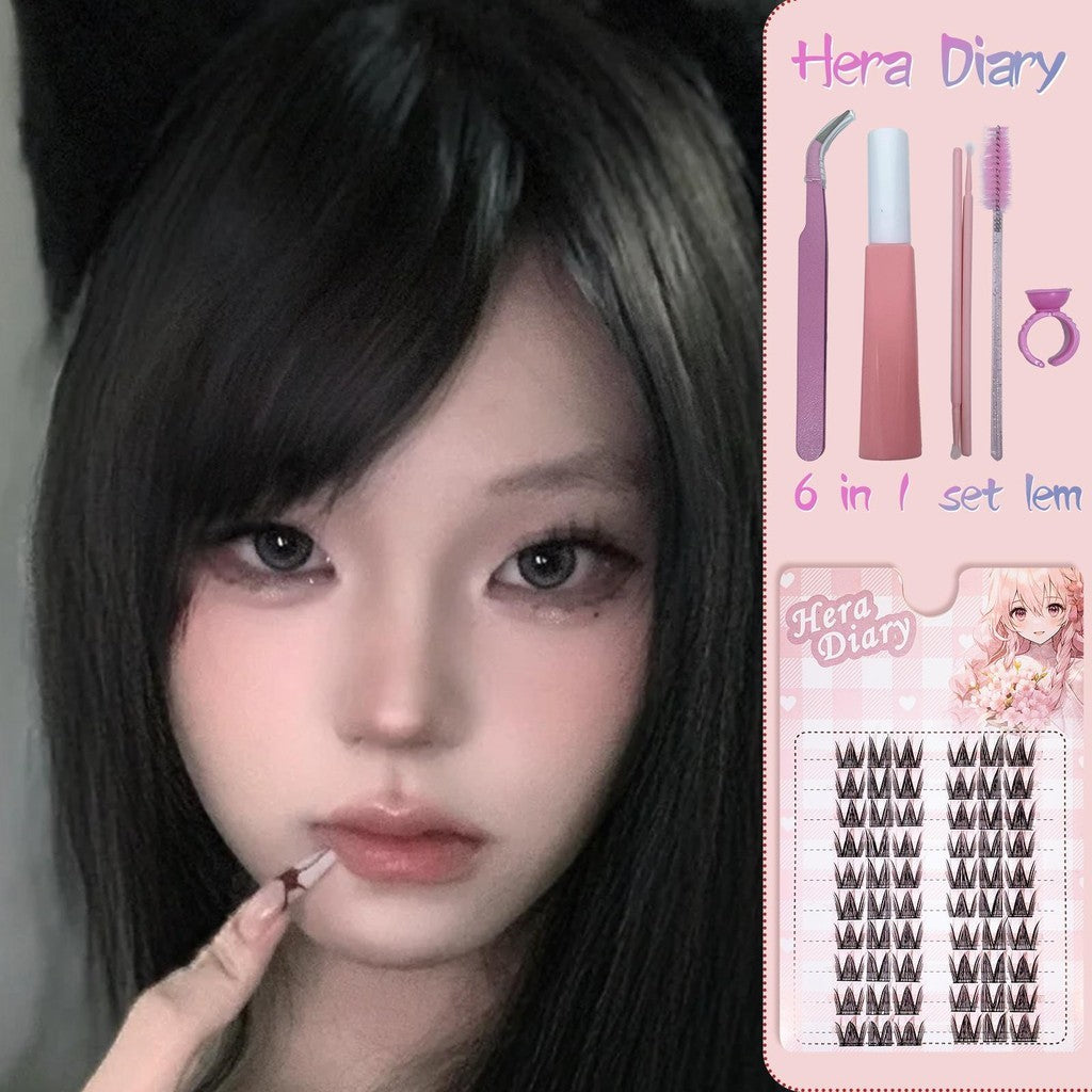A13【GRATIS LEM】Hera Diary #D Bulu Mata Palsu Cat Eye 10Baris Eyelash Douyin Anime Cospaly fox eye